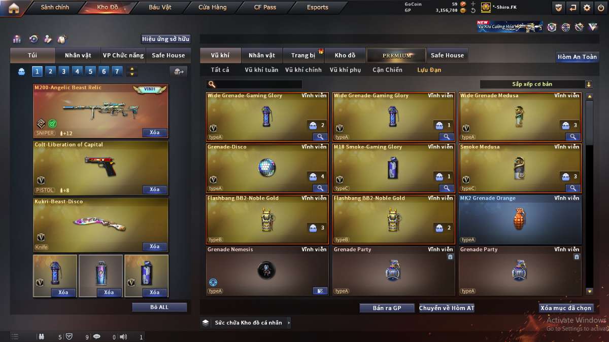 shop acc cf uy tin gia re